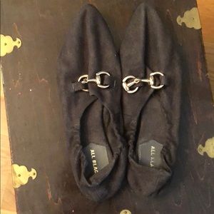 Suede pointed toe flats